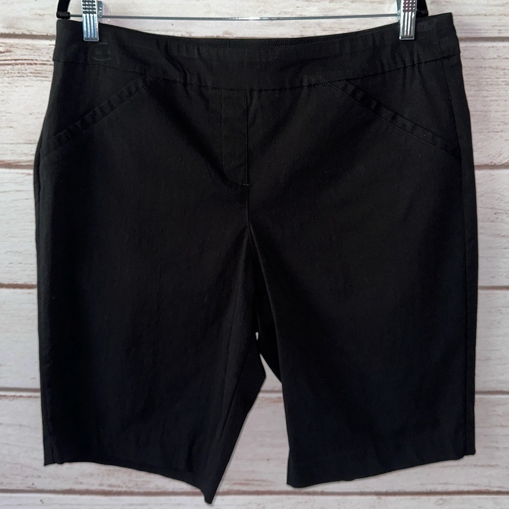 Coral Bay Women’s Black Bermuda Shorts – Size 16 Summer Casual Dress Stretch